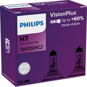 Set bec 2 buc H7 12V 55W PX26D PHILIPS 12972VPC2